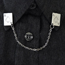 Load image into Gallery viewer, Ace collar pin with chain