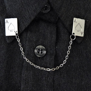 Ace collar pin with chain