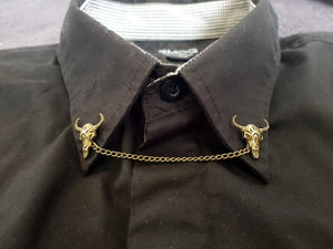 Cow skull collar pin