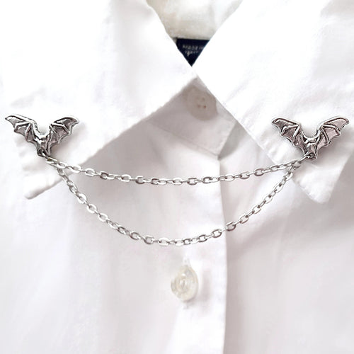 Bat collar pins with chain