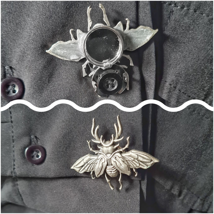Stag beetle button cover